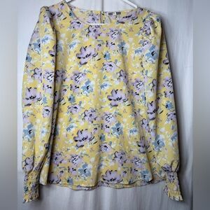 Pleione Floral  Women's Top Size Large